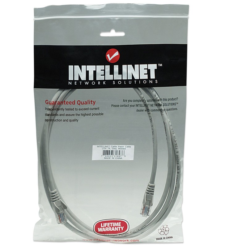 Intellinet Cat5e, 2m cabluri de rețea Gri U/UTP (UTP)