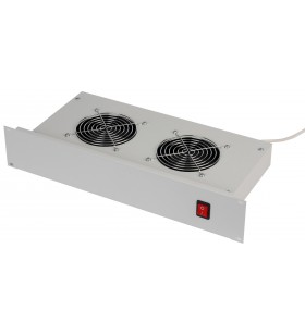 PANOU ventilatie TRITON pentru rack de podea 19, 2 ventilatoare 230V/60W cu termostat, flux axial, gri "RAC-CH-X01-A1"
