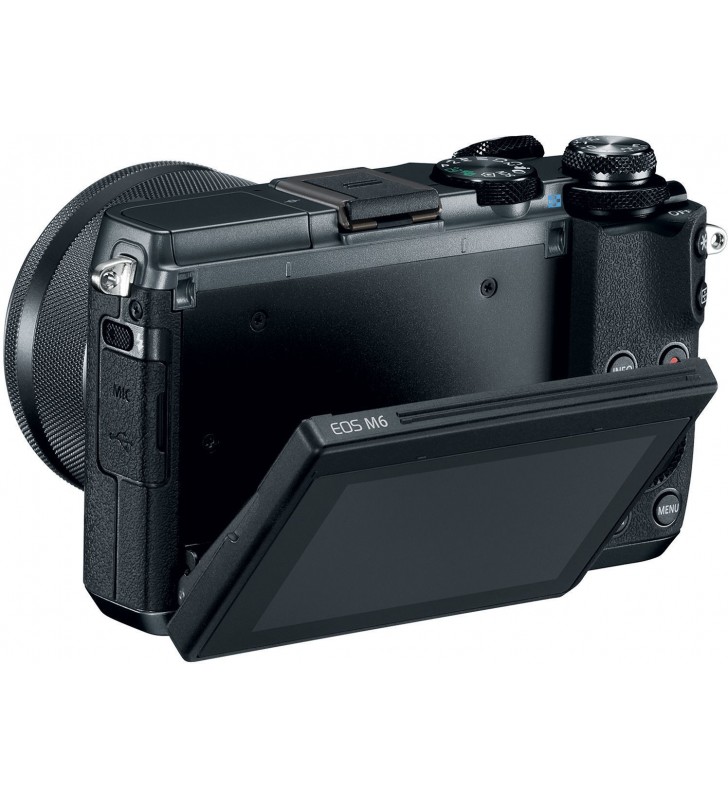 Canon EOS M6 + EF-M 15-45mm 3.5-6.3 IS STM MILC 24,2 MP CMOS 6000 x 4000 Pixel Negru