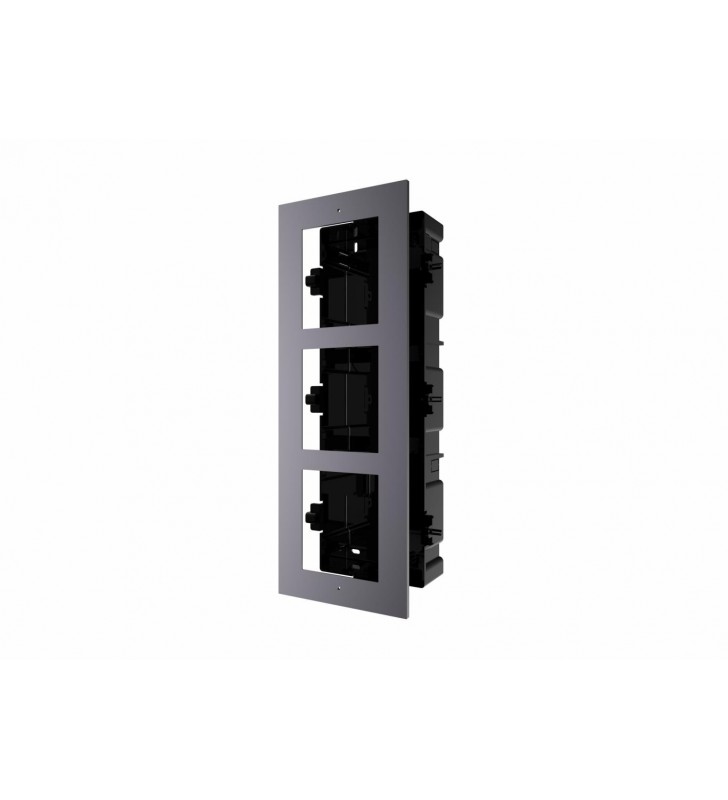 PANOU frontal HIKVISION pt 3 module videointerfon modular Hikvision DS-KD-ACF3, montare incastrata, aluminiu, doza de plastic inclusa; "DS-KD-ACF3"