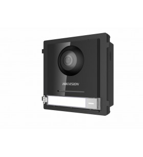 PANOU videointerfon modular de exterior Hikvision,1 xbuton apelare, camera video wide angle 180grade Fish eye 2MP, permite conectarea pana la 8 submodule de extensie, "DS-KD8003-IME1/EU" (include TV 0.75 lei)