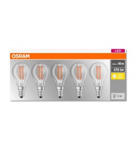 SET 5 BECURI LED OSRAM, soclu E14, putere 4 W, forma clasica, lumina alb calda, alimentare 220 - 230 V, "000004058075090668" (include TV 0.60 lei)