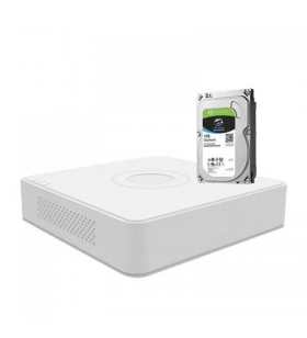 Kit Camere de supraveghere NVR Hikvision NVR DS-7104NI-Q1 + 4 Camere IP Bullet DS-2CD1023G1-ID + 1 HDD 1TB Seagate