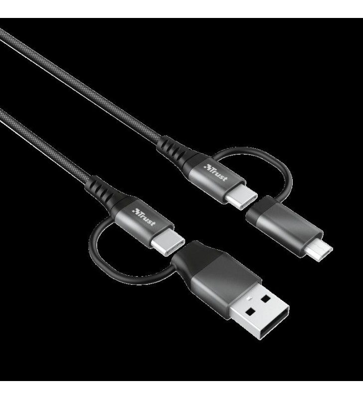 Trust 23573 cabluri USB 1 m USB 2.0 USB A/USB C USB C/Micro-USB A Negru