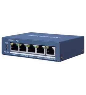 SWITCH 4 PORT 1UPLINK 35W UNMANAGED, "DS-3E0505P-E/M" (include TV 1.5 lei)