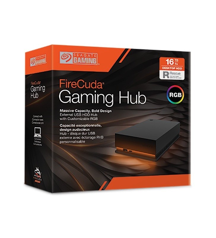 Seagate FireCuda Gaming Hub hard-disk-uri externe 16000 Giga Bites Negru
