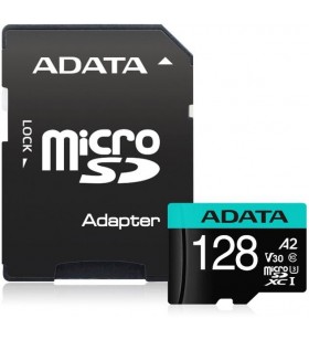 CARD MicroSD ADATA, 128 GB, microSDHC, clasa 10, standard UHS-I U3, "AUSDX128GUI3V30SA2" (include TV 0.02 lei)