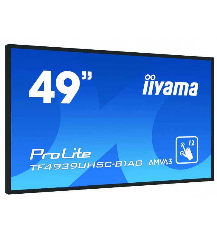 iiyama ProLite TF4939UHSC-B1AG monitoare cu ecran tactil 124,5 cm (49") 3840 x 2160 Pixel Multi-touch Multi-gestual Negru