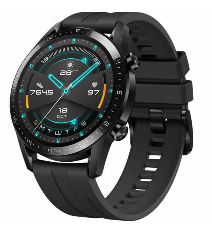 Smartwatch Huawei Watch GT 2 (B19S), 46 mm, Sport Edition, Fluoroelastomer Strap, Matte Black