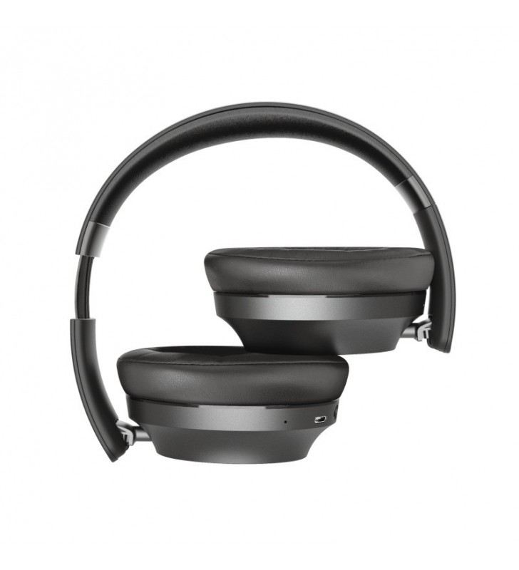 Trust 23550 cască audio & cască cu microfon Căști Prin cablu & Wireless Bandă de fixare pe cap Muzică Micro-USB Bluetooth Negru
