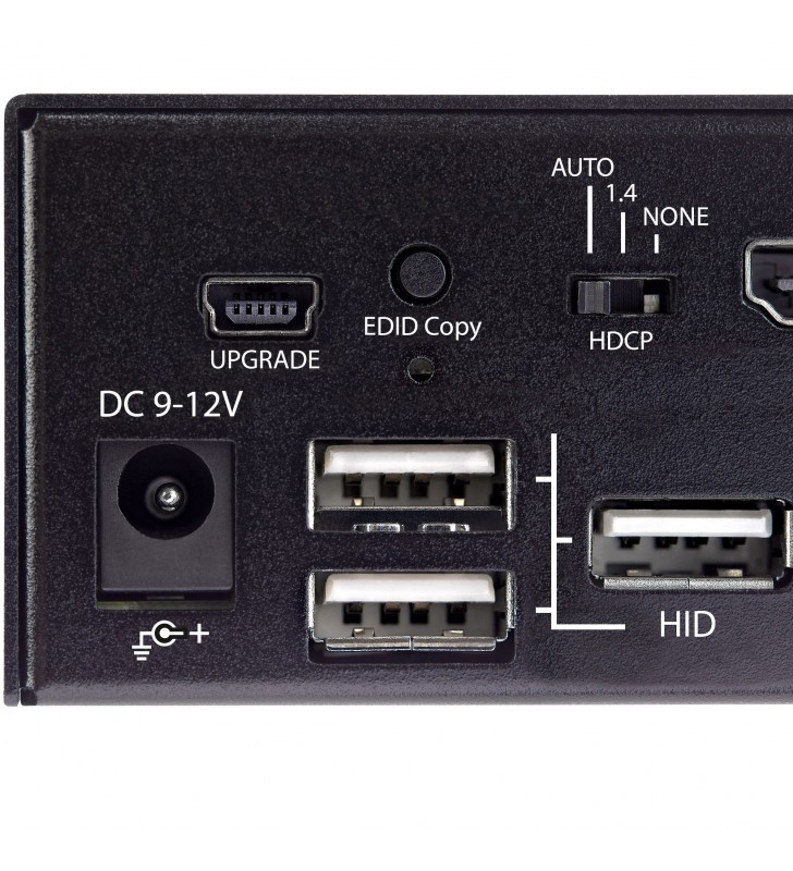 StarTech.com SV231HU34K6 switch-uri pentru tastatură, mouse și monitor (KVM) Raft pentru montat echipamente Negru