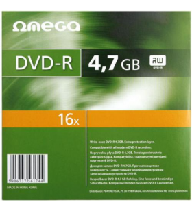 DVD-R Omega 16x, 4.7GB, 10buc, Slim case