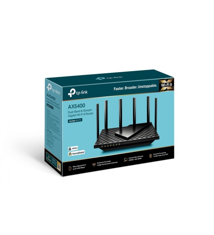 TP-LINK Archer AX72 router wireless Gigabit Ethernet Bandă dublă (2.4 GHz/ 5 GHz) Negru