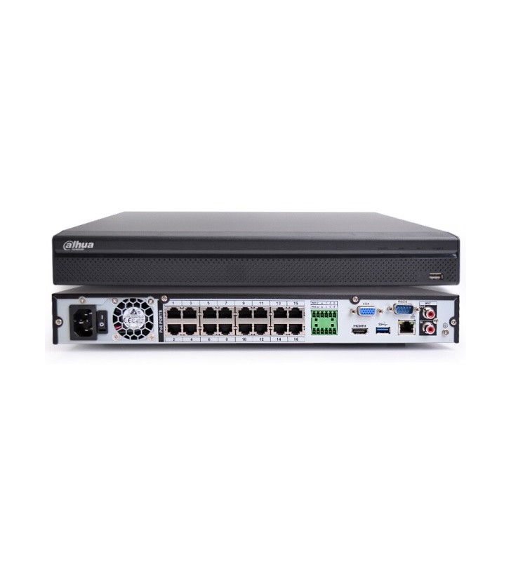 NVR 16 canale Dahua NVR4216-4KS2/L, 8MP, H.265+, HDMI 4K, IVS, SMD Plus