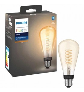 Bec LED inteligent vintage (decorativ) Philips Hue Filament Edison, Bluetooth/Wireless, E27, 7W (40W), 550 lm, lumina alba calda