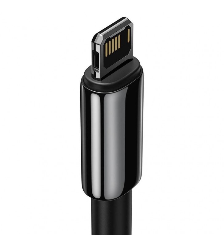 CABLU alimentare si date Baseus Tungsten Gold, Fast Charging Data Cable pt. smartphone, USB la Lightning Iphone 2.4A, brodat, 2m, rezistent zgarieturi, negru "CALWJ-A01" (include timbru verde 0.25 lei)