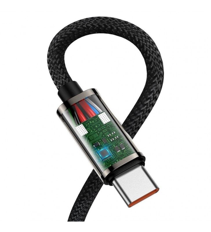 CABLU alimentare si date Baseus Legend Elbow, Fast Charging Data Cable pt. smartphone, USB Type-C la USB Type-C 100W,  2m, negru "CATCS-A01" (include timbru verde 0.25 lei)