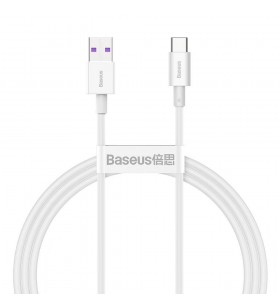 CABLU alimentare si date Baseus Superior, Fast Charging Data Cable pt. smartphone, USB la USB Type-C 66W, 1m, alb "CATYS-02" (include timbru verde 0.25 lei)