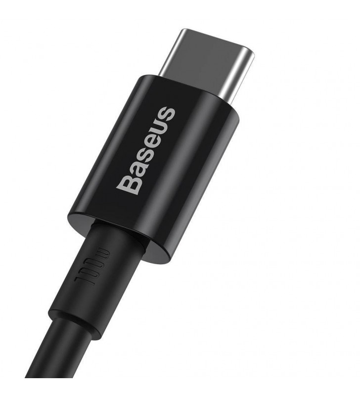 CABLU alimentare si date Baseus Superior, Fast Charging Data Cable pt. smartphone, USB Type-C la USB Type-C 100W, 2m, negru "CATYS-C01" (include timbru verde 0.25 lei)
