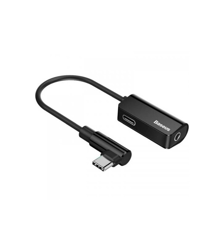 Adaptor Baseus CATL45-01, USB tip C - USB tip C + Jack 3.5mm, Black