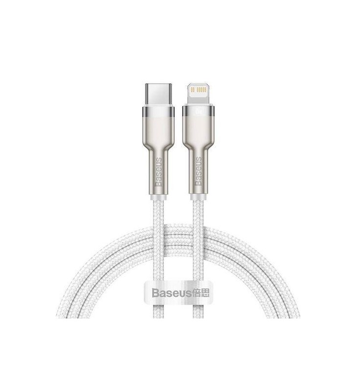Cablu de date Baseus Cafule Metal CATLJK-A01 USB-C - Lightning, 1m, White