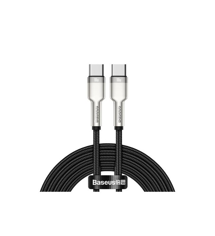 Cablu de date Baseus CATJK-D01, USB-C - USB-C, 2m, Black
