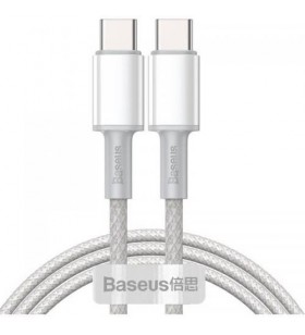 Cablu de date Baseus High Density Braided CATGD-A02 USB-C - USB-C, 1m, White