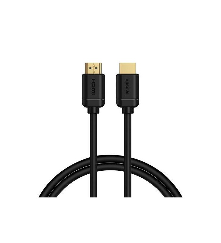 Cablu Baseus CAKGQ-E01, HDMI - HDMI, 8m, HDMI (T) la HDMI (T), rezolutie maxima 4K UHD (3840 x 2160) la 30 Hz, conectori auriti, 8m, negru "CAKGQ-E01" (include TV 0.8lei)
