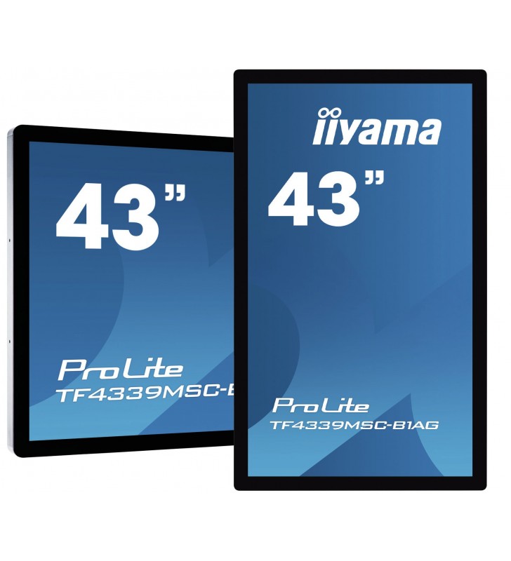 iiyama ProLite TF4339MSC-B1AG monitoare cu ecran tactil 109,2 cm (43") 1920 x 1080 Pixel Multi-touch Multi-gestual Negru