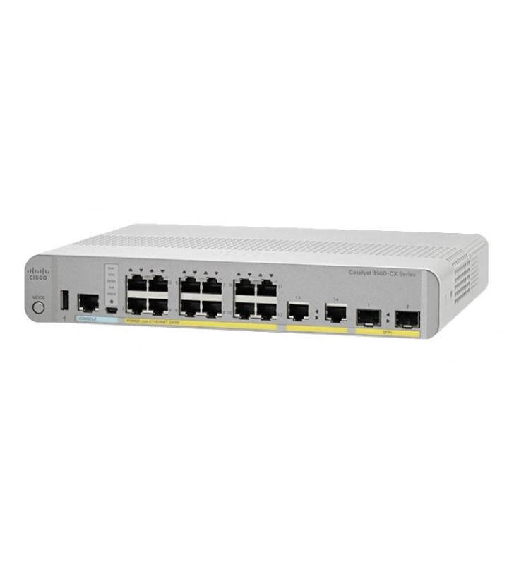 Cisco WS-C3560CX-12PD-S switch-uri Gestionate Gigabit Ethernet (10/100/1000) Power over Ethernet (PoE) Suport Alb