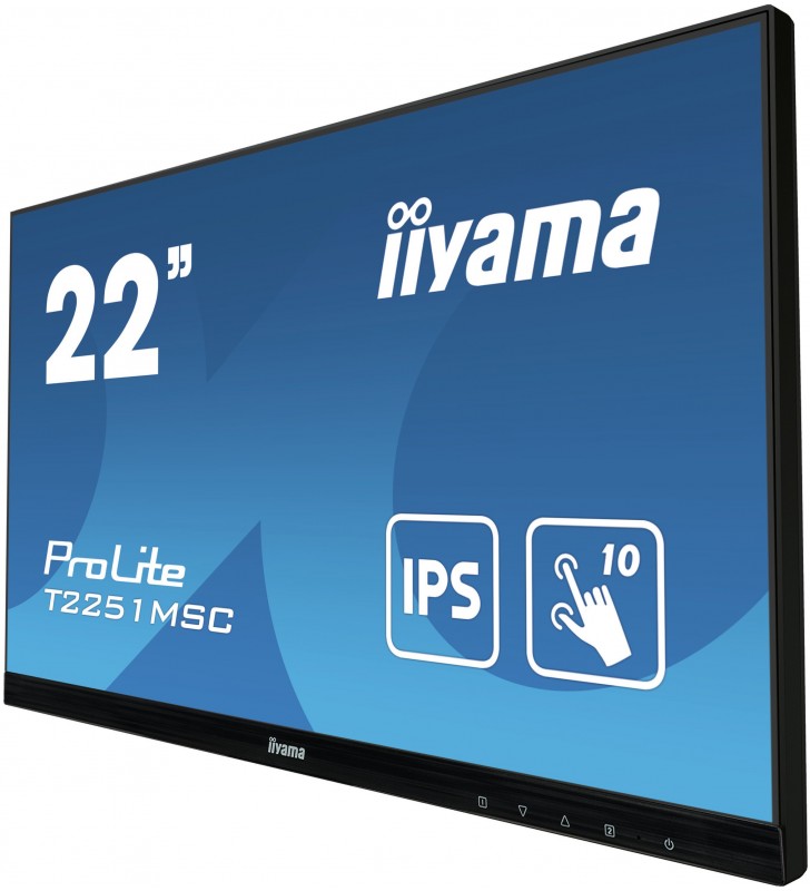 iiyama ProLite T2251MSC-B1 monitoare cu ecran tactil 54,6 cm (21.5") 1920 x 1080 Pixel Multi-touch Multi-gestual Negru