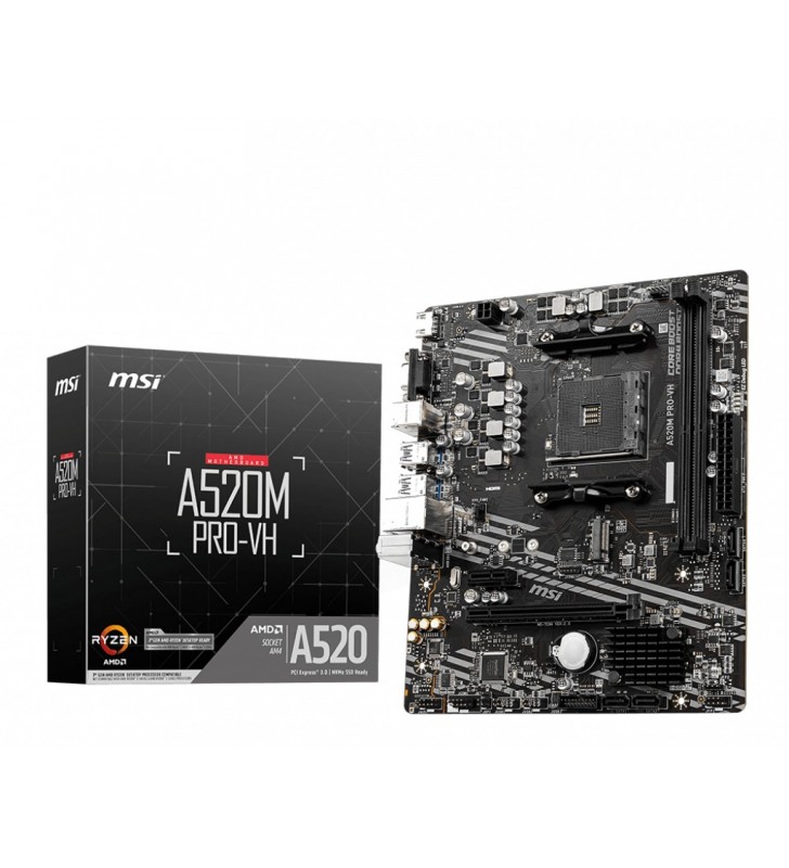 MSI A520M PRO-VH plăci de bază AMD A520 Mufă AM4 micro-ATX