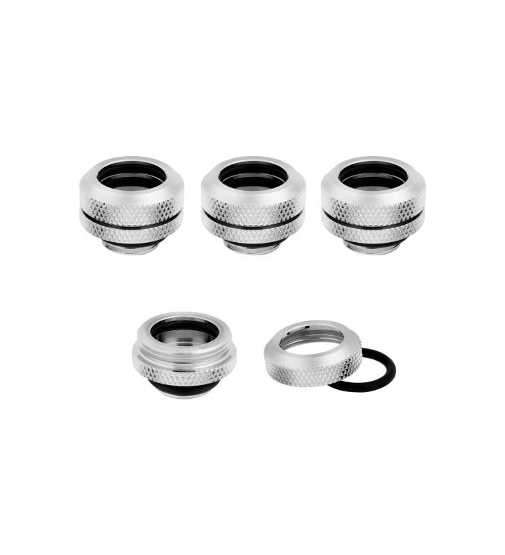 Conectori watercooling Hydro X Series XF Hardline 14mm OD Fittings Four Pack, Chrome