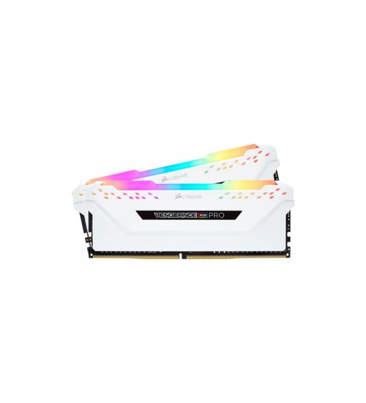 Kit Memorie Corsair Vengeance RGB PRO White, 32GB, DDR4-2666MHz, CL16, Dual Channel