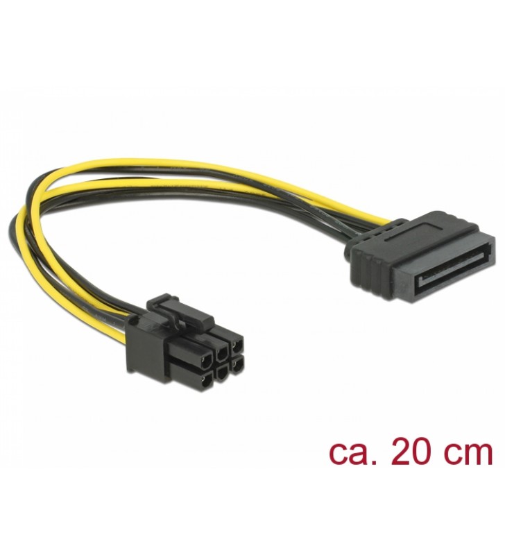 DeLOCK power cable - 21 cm