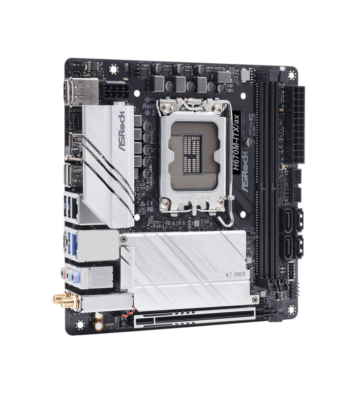 ASRock H670M-ITX/ax - motherboard - mini ITX - LGA1700 Socket - H670
