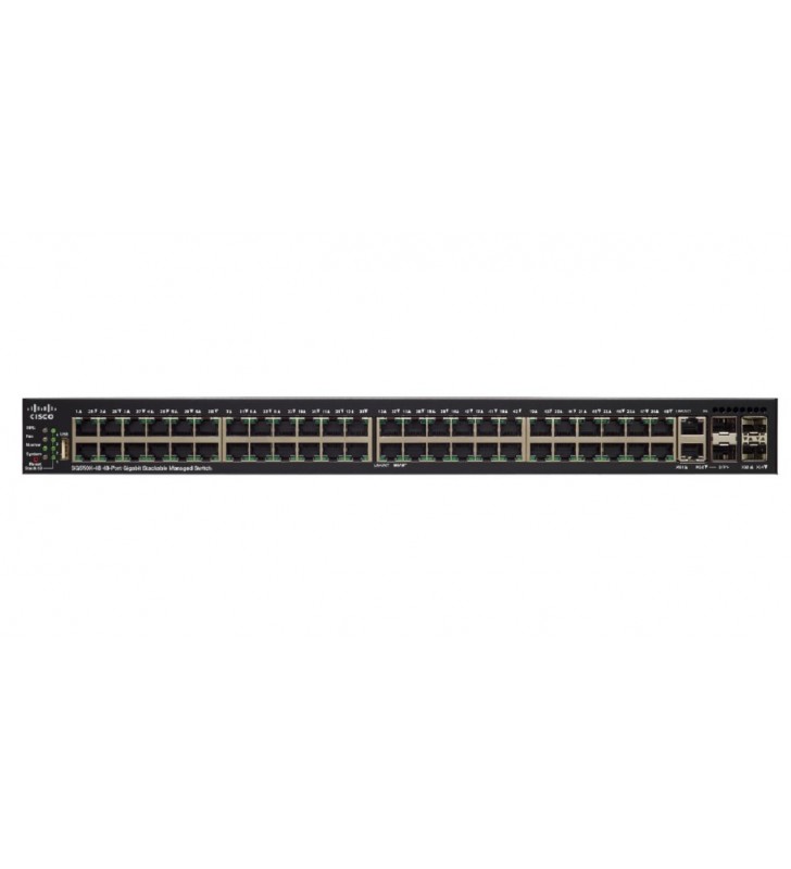 Cisco SG550X-48P Gestionate L3 Gigabit Ethernet (10/100/1000) Power over Ethernet (PoE) Suport 1U Negru, Gri