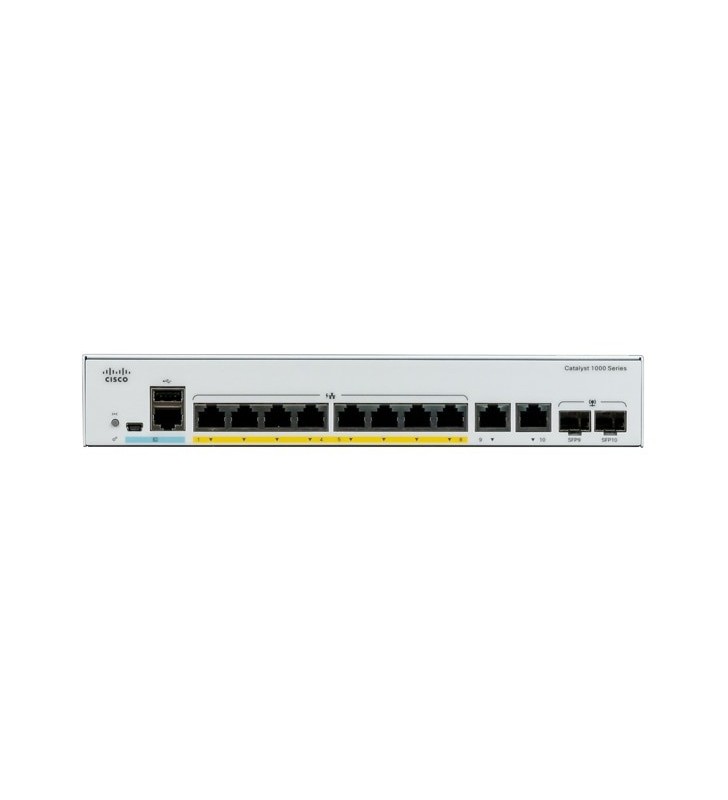 Cisco Catalyst C1000-8P-2G-L switch-uri Gestionate L2 Gigabit Ethernet (10/100/1000) Power over Ethernet (PoE) Suport Gri