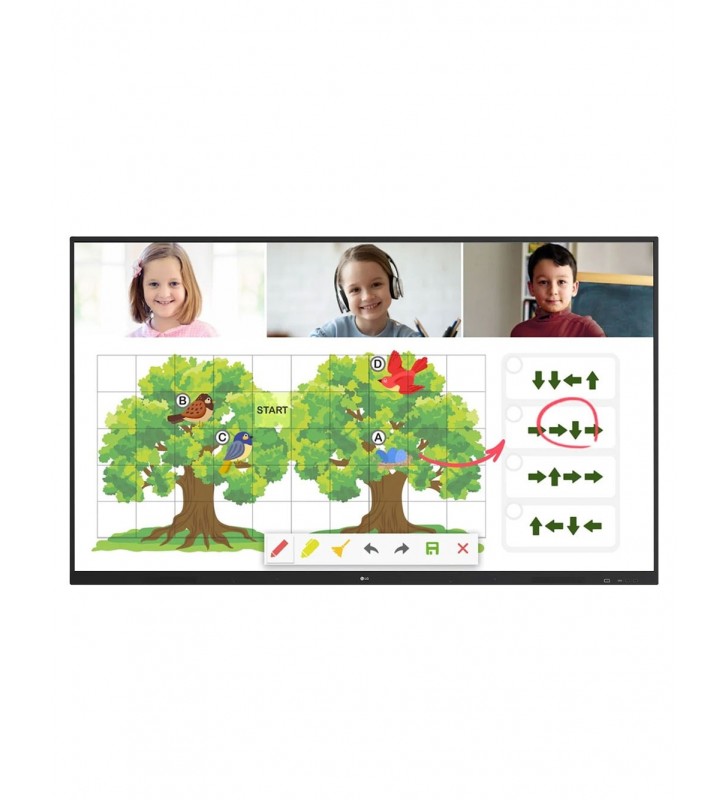 LG 75TR3DJ-B table albe interactive 190,5 cm (75") 3840 x 2160 Pixel Ecran tactil Negru