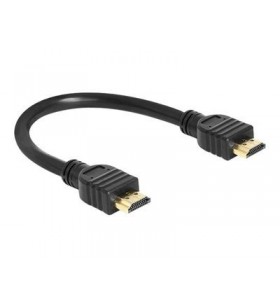 DeLOCK HDMI de mare viteză cu Ethernet - HDMI cu cablu Ethernet - 25 cm