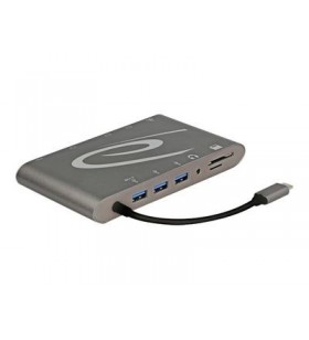 Delock USB Type-C 3.1 Docking Station 4K - stație de andocare - USB-C 3.1 / Thunderbolt 3 - VGA, HDMI, Mini DP - GigE