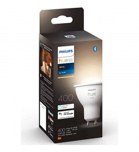 Bec LED inteligent Philips Hue, Bluetooth, Zigbee, GU10, 5.2W (57W), 400 lm, lumina alba (2700K)