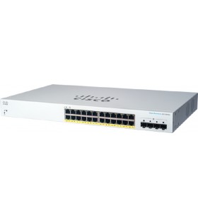 Cisco CBS220-24P-4G Gestionate L2 Gigabit Ethernet (10/100/1000) Power over Ethernet (PoE) Suport 1U Alb