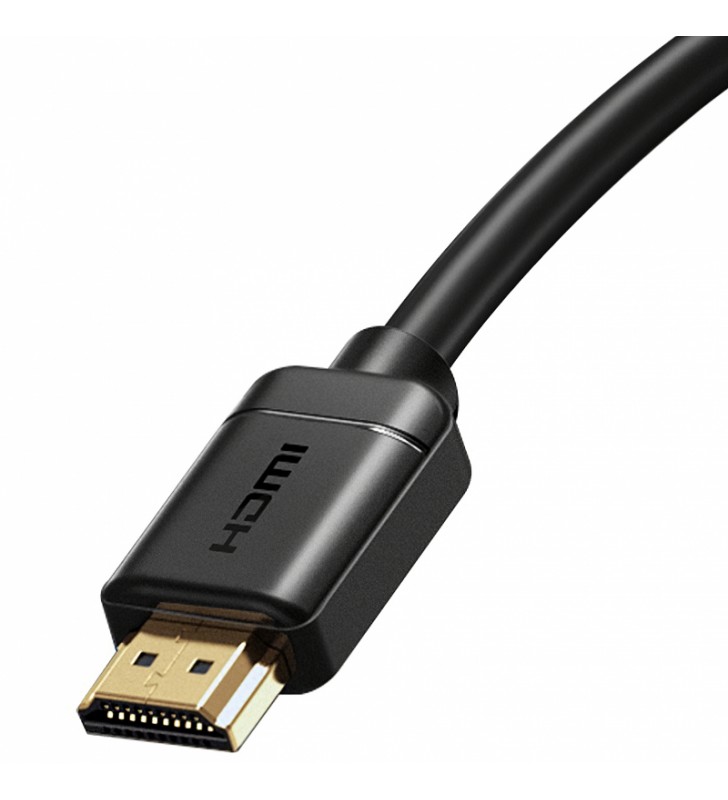 CABLU video Baseus HD Series, HDMI (T) la HDMI (T), rezolutie maxima 4K UHD (3840 x 2160) la 60 Hz, conectori auriti, 1m, negru "CAKGQ-A01" (include timbru verde 0.75 lei)
