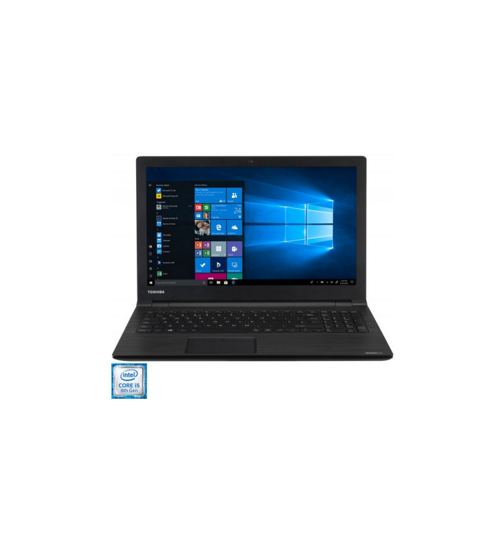 Laptop TOSHIBA Satellite Pro A1PT5A1E116U, 15.6" FHD, Procesor Intel Core i5-8250U, 8GB RAM, SSD 512GB, Placa video integrata Intel UHD Graphics, Windows 10 Pro, Black