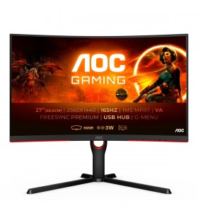 AOC CQ27G3SU/BK monitoare LCD 68,6 cm (27") 2560 x 1440 Pixel Quad HD LED Negru, Roşu